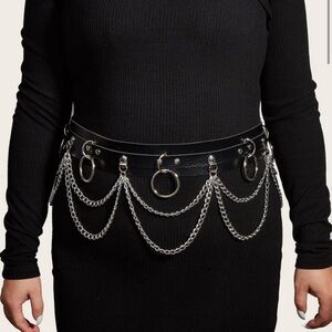 Black Belt with Silver Chains